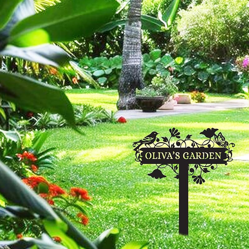 Metal Signs Customized | Personalized Garden Stake Metal Sign | Custom Metal Garden Sign | Personalized Garden Name Sign | Custom Sign Outdoor Metal | Gardening Decor Gifts for Gardeners
