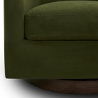 CHITA Swivel Accent Chair, FSC Certified Upholstered Velvet Barrel Chair for Living Room, Fully Assembled, Forest Green