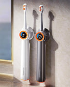 RANVOO [Vibrating & Flossing 2-in-1 AirJet Bubble Sonic Electric Toothbrush, 100% Plaque Removal, Whiter for Adult Protect Gum Orthodontic Teeth Clean Rechargeable Gift with 2 Soft Brush Heads White