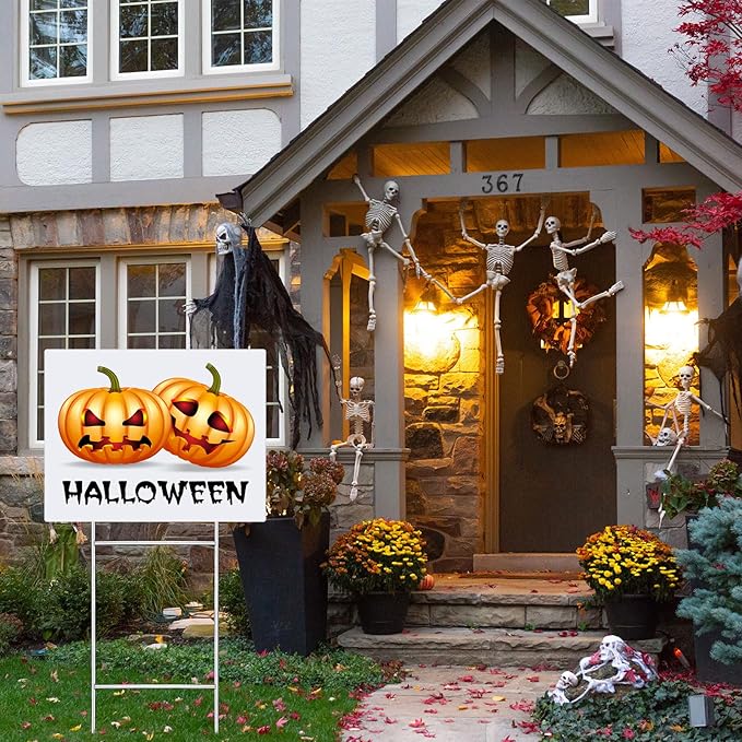 6 Pcs H Stakes for Yard Signs 30'' x 10'' Metal Heavy Duty H Frame Wire Stakes Weatherproof Metal Holder for 4mm 5mm Corrugated Signs Advertising Board Guidepost Yard Halloween Decor