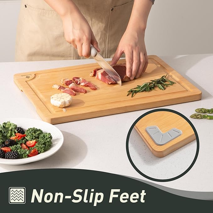 Bamboo Cutting Board Set Non Slip Feet with Holder Over Sink Kitchen Gadgets Seller 2025 First Apartment Must Haves Things Stuff Accessories House Warming Decor Housewarming Hostess Host Gifts
