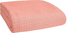 BELIZZI HOME 100% Cotton Bed Blanket, Breathable Bed Blanket Full Queen Size, Cotton Thermal Blankets Full Queen, Perfect for Layering Any Bed for All Season, Peach