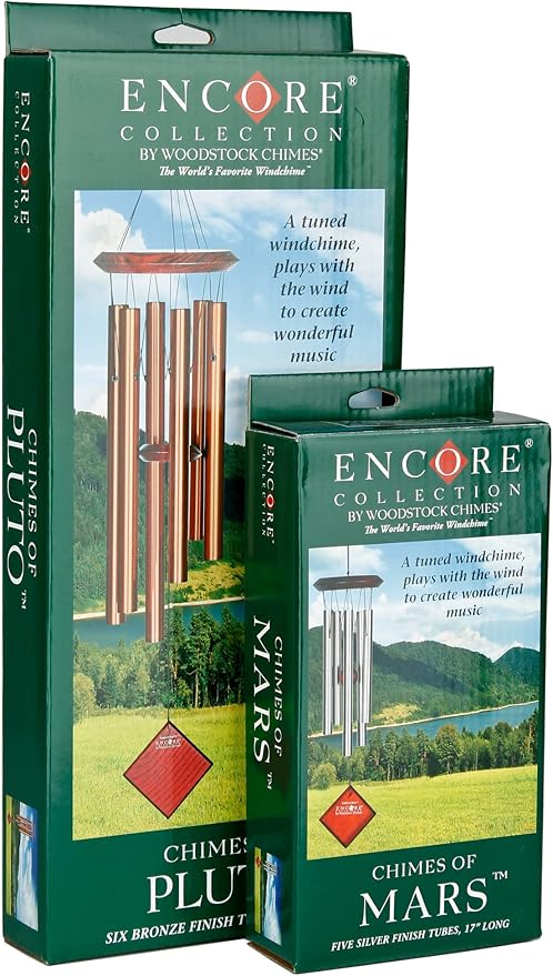 Woodstock Chimes Pluto Wind Chime for Outside 37" Black Wood Medium Tone Sound for Outdoor Garden, Patio, Porch Decor Gifts, Encore Collection, DCKK37