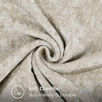 decorUhome Chenille Soft Throw Pillow Covers 20x20 Set of 2, Farmhouse Velvet Neutral Decorative Euro Pillow Covers with Stitched Edge for Couch Sofa Bed Home Decor, Beige