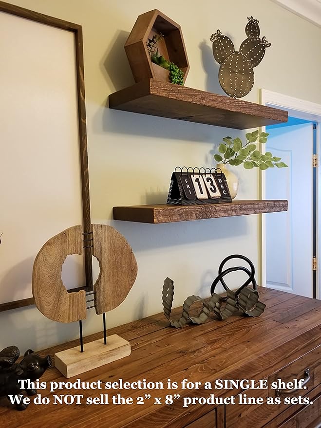 joelsantiques - 36 Inch Wooden Floating Shelves for Wall - 36x8x2 in - Made of Natural Wood - Heavy Duty Rustic Wall Shelves for Bedroom - Perfect for Living Room, Kitchen - Medium Brown