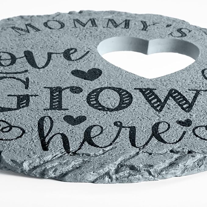 Let's Make Memories Personalized Garden Stone - Resin - Custom Garden Décor - Heart Stepping Stone - for Dad - for Father's Day