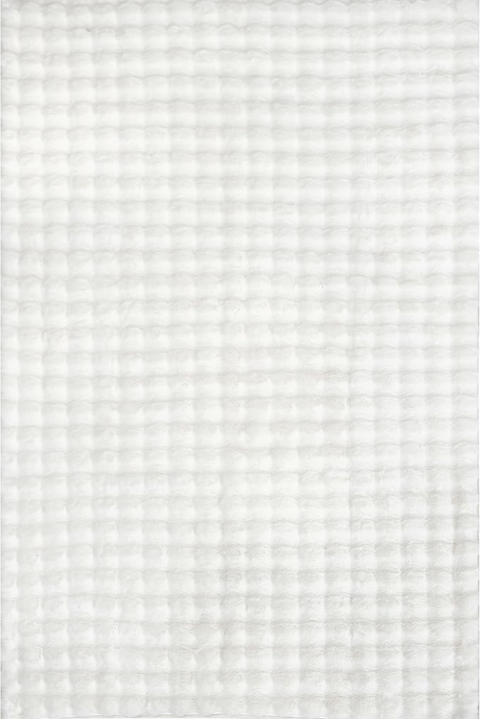 nuLOOM Jeni Checkered 6 Square Machine Washable Area Rug for Living Room Bedroom Dining Room Kitchen, Off White