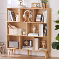LEYAOYAO Wooden 8 Cube Book Shelf - Natural 3 Tier