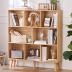 LEYAOYAO Wooden 8 Cube Book Shelf - Natural 3 Tier