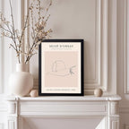 Poster Master Vintage Poster - Retro One Line Snail Drawing Print - Snail Line Art - Minimal Gift for Men, Women, Animal Lover - Abstract Wall Decor for Home, Office, 11x14 Black Framed