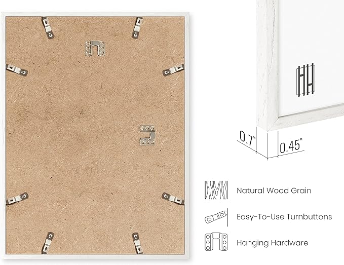 HAUS AND HUES 12x18 Picture Frames For Wall - Set Of 4 Poster Frames 12x18, Picture Frames 12x18, 12x18 Frames, Frames 12 X 18, Gallery Wall Frame Set, 12x18 Poster Frame (White Frame)