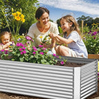 2 Pack 6x3FT Tall Galvanized Raised Garden Bed Outdoor,Metal Garden Bed for Vegetables,Steel Raised Beds for Gardening,Above Ground Garden Box for Flower-H2M