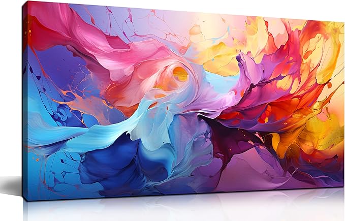 GUGIKA Abstract Wall Art for Living Room, Colorful Canvas Wall-Art for Bedroom, Print Paintings, Size 20x40 Inches