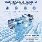 17.8Lbs Portable Washing Machine Nictemaw Portable Washer, 2.3 Cu.ft Washer and Dryer Combo with Drain Pump, 10 Programs 8 Water Level Compact Laundry Washer for Home, Apartment, RV, Dorms