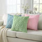 decorUhome Throw Pillow Covers 12x20 Inch Set of 2, Soft Plush Decorative Faux Fur Sage Green Solid Couch Pillow Covers, Accent Farmhouse Neutral Lumbar Euro Pillow Cases for Sofa Bed Living Room