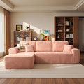 ovios 104" Cloud Sectional Couch with L-Shape Chaise,Modern Modular Sofa with Deep Seat, Upholstered Couches for Living Room Bedroom,No Assembly Required, Pink (Plush Corduroy Fabric)