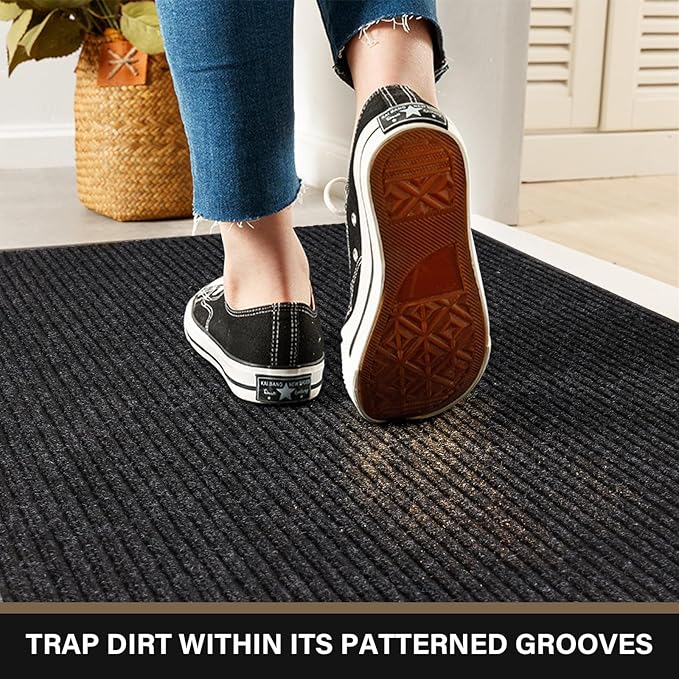 Large Front Door Mat, 72" x 36" Durable Front Doormat, Heavy Duty Large Welcome Door Matt for Home Entrance, No Slip Rubber Low Profile Door Mats for High Traffic Area