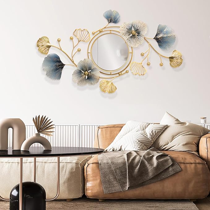 Lucky Monet Wall Art Decor Large Metal Wall Art Modern Geometric Circular Decor Wall Sculptures Wall Hanging Decoration for Living Room Dinning Room Bedroom Entryway Kitchen (Style 3)