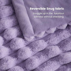 Cozy Bliss Faux Fur Throw Blanket for Couch, Cozy Warm Plush Striped Blanket for Sofa Bedroom Living Room, 50 * 60 Inches Lavender Purple
