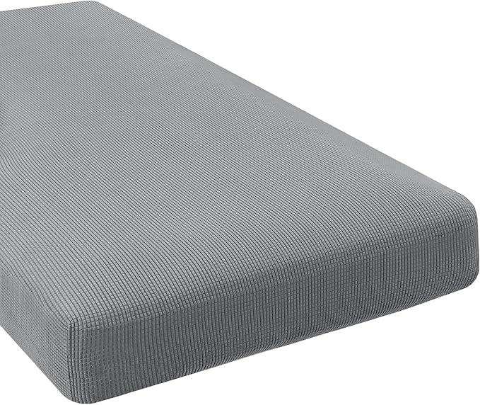 H.VERSAILTEX Super Stretch Individual Chaise Cover Sectional Couch Covers for L Shaped Sofa Both Left/Right Featuring Thick Jacquard Textured Twill Fabric (1 Piece Chaise Cover, Dove)