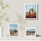 Vittanly 8x10 Picture Frames Set of 9, Shatter Resistant Plexiglass, Display 5x7 Pictures with Mat or 8x10 without Mat, Photo Frames for Wall or Tabletop, Engineered Wood, White