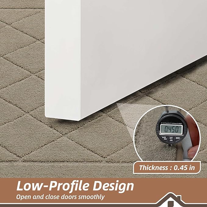 BEQHAUSE Dirt Trapper Door Mat 32" x 48", Doormat Non-Slip Entryway Rugs Washable, Dog Door Mat Stain Resistant and Absorbent Welcome Floor Mat for Front Back Door, Muddy Wet Shoes & Paws, Beige