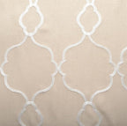 MIUCO Moroccan Embroidered Semi Sheer Curtains Faux Linen Grommet Curtains for Kitchen 52 x 84 Inch 2 Panels, Linen