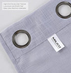 MIUCO Semi Sheer Curtains Poly Linen Textured Solid Grommet Curtains 63 Inches Long for Living Room 2 Panels (2 x 37 Wide x 63" Long) Silver