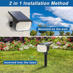 Solar Spot Lights Outdoor Waterproof IP65, 6 Pack Landscape Spotlights with 46 LEDs, 3 Modes Auto On/Off Solar Powered Flood Lights for Outside Pathway, Yard, Garden, Walkway (Warm White)