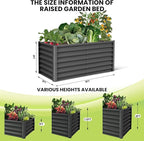 Large Outdoor Planter Boxes Kit Set of 2,6x3x2ft Galvanized Raised Bed Planter with Open-Ended Base Design, Elevated for Outdoor Plants, Durable Raised Bed for Gardening,Green