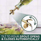 COOK WITH COLOR Glass Olive Oil Bottle Dispenser - 2 Pack- 17oz Oil and Vinegar Cruet - Olive Oil Carafe Decanter for Kitchen