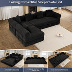 Modular Sectional Loveseat Sofa Cloud Boneless Couch, Modern Sleeper Sofa for Customizable Living Spaces, Cozy Modular Couch for Indoor Room, No Assembly Required, Black
