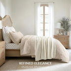 Chunky Chenille Knit Throw Blanket for Couch, Soft Luxurious Moss Stitch Blankets for Bed, Cozy Decorative Farmhouse Knitted Throws for Sofa, Ivory White, 60" x 80"