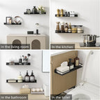JOOM Wall Shelf,Metal Floating Shelf,12" Black Floating Shelf, Small Shelf for Wall(Black, 12 in)