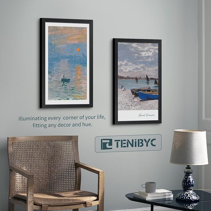 14x24 Poster Frame 3 Pack, Textured Black Solid Wood Gallery Picture Frame - Wall Hanging