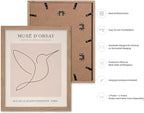 Poster Master Vintage Poster - Retro One Line Hummingbird Drawing Print - Bird Line Art - Minimal Gift for Him, Her, Animal Lover - Abstract Decor for Home, Office, 8x10 Beige Framed