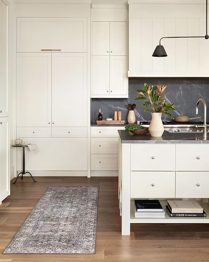 Loloi Layla Collection LAY-06 Taupe/Stone 2'-6" x 9'-6" .13" Thick Runner Rug, Soft, Durable, Vintage Inspired, Distressed, Low Pile, Non-Shedding, Easy Clean, Printed, Living Room Rug