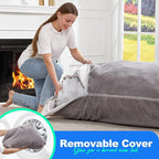 Hobestluk 3 in 1 Bean Bag Chair Giant Bean Bag Chairs for Adults with Chevron Plush Fur Cover Convertible Bean Bag Floor Cushion with Machine Washable Cover for Living Room (Plush Grey)