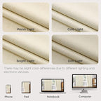 Joydeco 100% Blackout Pleated Curtains, Linen Window Curtains 2 Panel Sets 108 inches Long, Thermal Insulated Darkening Drapes for Bedroom(Linen,40'' Wx108'' L)