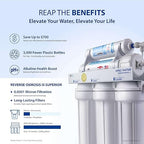 APEC Water Systems ROES-PH75 Essence Series Top Tier Alkaline Mineral pH+ 75 GPD 6-Stage Certified Ultra Safe Reverse Osmosis Drinking Water Filter System with Extra High Capacity Filter Set Stage 1-3