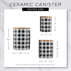 DII Kitchen Ceramics Collection, Canister Set, Mixed Print, White/Black, 3 Piece