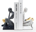 Heavy Duty Book Ends for Shelves, Thinker Decorative Bookends for Heavy Books, Unique Book Stoppers to Hold Book, Bookshelf Accessories, Modern Home Office Decor Aesthetic Black & White