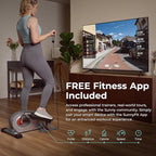 Sunny Health & Fitness 2-in-1 Sit/Stand Mini Elliptical Machine, Portable Under Desk Peddler Exerciser for Senior Home Workout, Optional Free Sunnyfit App Bluetooth Link, Handlebars or Resistance Band