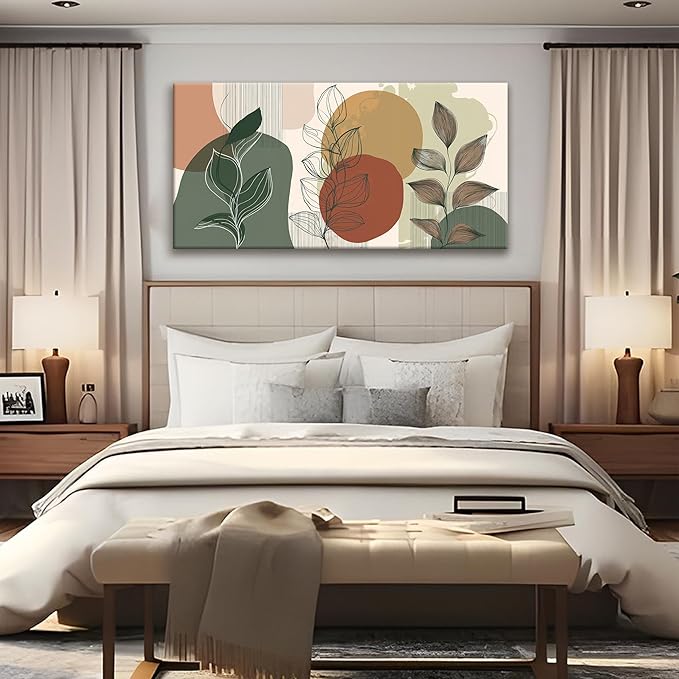 Tsomzxng Abstract Boho Wall Art Century Modern Canvas Art Wall Decor Artwork Abstract Wall Decor Modern Minimalist Canvas Painting Prints Wall Picture For Bedroom Bathroom Office Wall Artwork 20"X40"