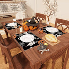 XCHI Boo Spooky Ghost Pumpkin Halloween Cloth Placemats Set of 6 Table Mats Table Decorations 12x18 Inch