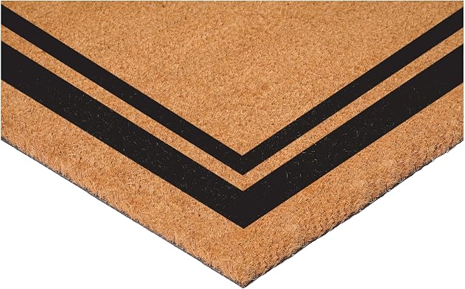 Calloway Mills 152961830U Black Border 18" x 30" Monogram Doormat, (Letter U)