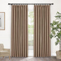 Macochico Pinch Pleated Blackout Curtains 102 Inches Long 100% Blackout Natural Linen Drapes for Bedroom Living Room Windows Farmhouse Burlap Curtains with Tieback 52”Wx102”L Taupe 1 Panel