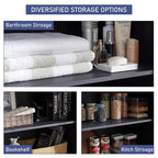 72" Tall Wood Storage Cabinet, Farmhouse Kitchen Pantry Cabinet with Adjustable Shelves & Drawer & Barn Doors, Versatile Storage for Kitchen, Dining Room, Bathroom, Black