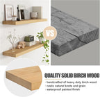 Floating Shelves for Wall, USA-Sourced Brich Wood 55 Inch Long Wall Shelves, Natural Wooden Mounted Picture Ledge Shelf, Nursery Book Storage Shelf Kids Bookshelf, Display Shelf for Bathroom