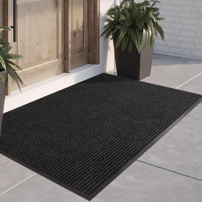 Large Front Door Mat, 72" x 36" Durable Front Doormat, Heavy Duty Large Welcome Door Matt for Home Entrance, No Slip Rubber Low Profile Door Mats for High Traffic Area